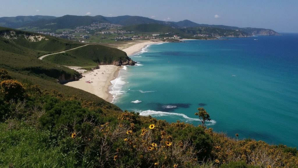 Ría y costa de Praia de Auga Doce en Arteixo, A Coruña