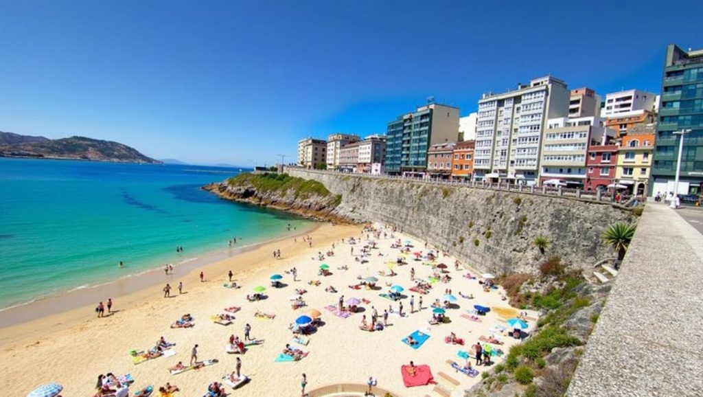 Oleaje en la orilla de Praia de Baleeiros, costa de Ribeira