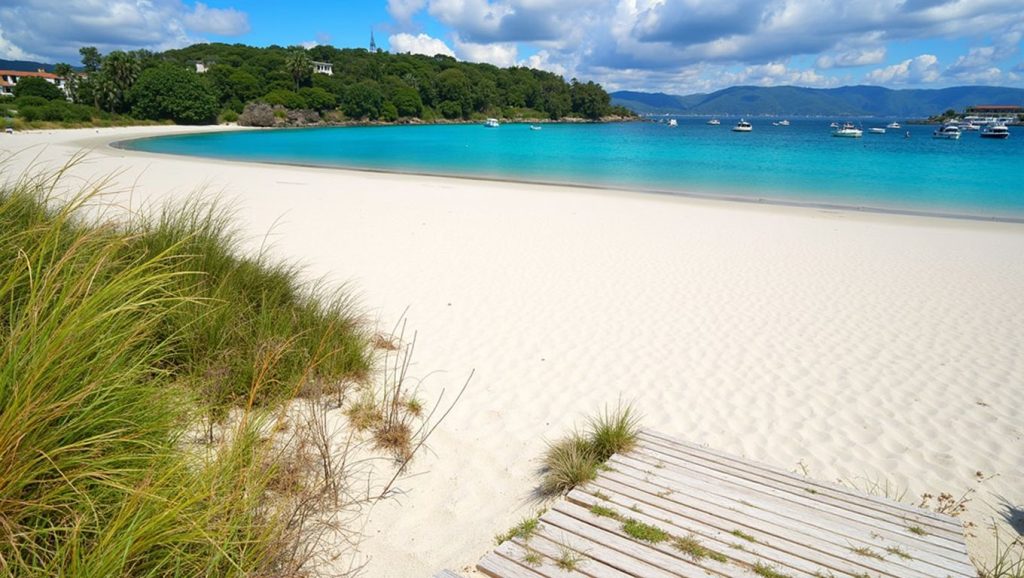 Ría y costa de Praia de Baltar en Sanxenxo, Pontevedra