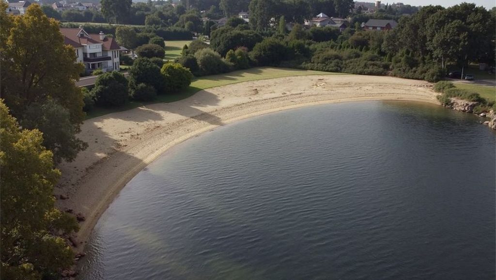 Orilla tranquila de Praia de Bamio, playa de Galicia
