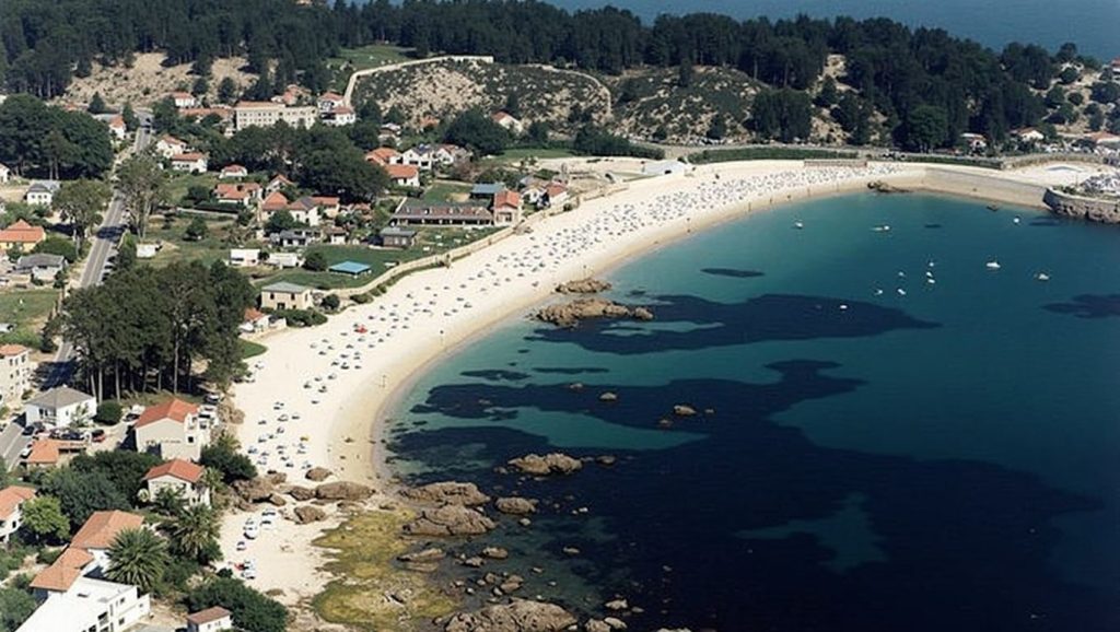 Ría y costa de Praia de Barreiros en Sanxenxo, Pontevedra
