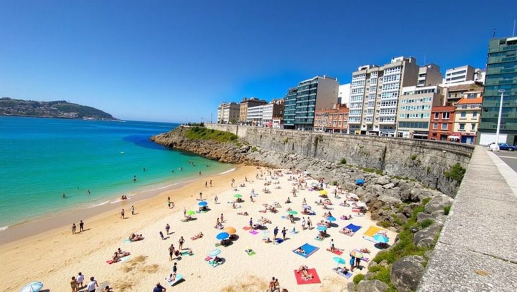 Panorámica de Praia de Bens, A Coruña