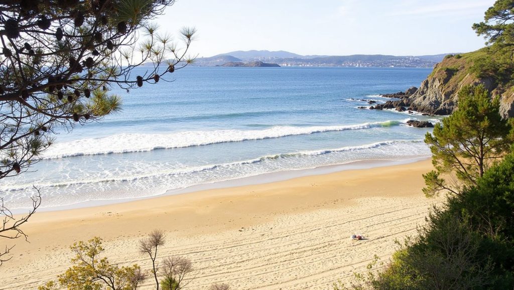 Olas y surf en Praia de Ber, Galicia (A Coruña)