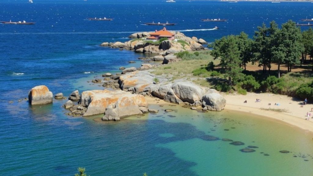 Entorno natural de Praia de Camaxe en Pontevedra