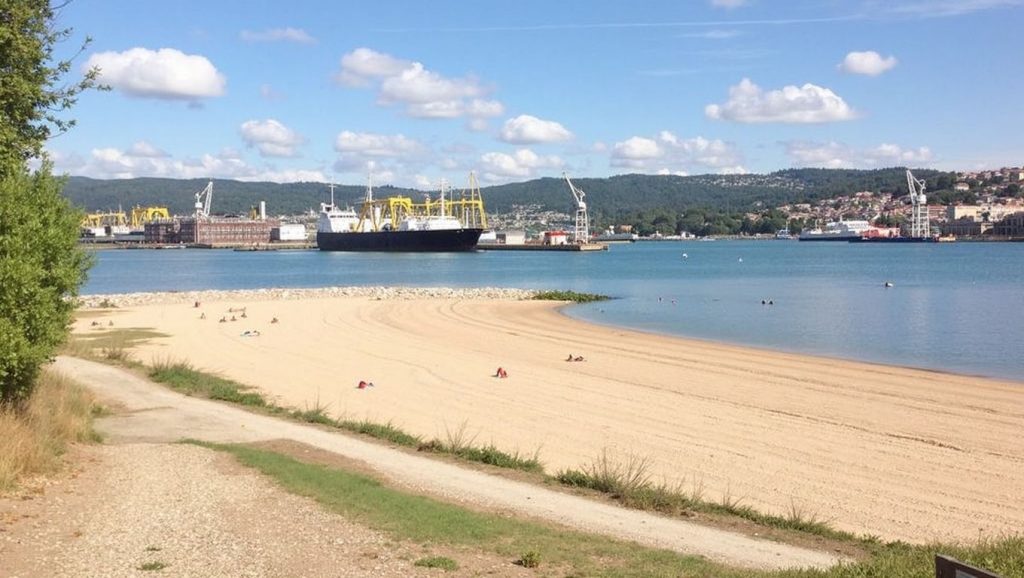 Panorámica de Praia de Caranza, A Coruña