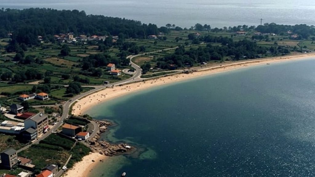 Olas rompiendo en Praia de Carregueiros, Galicia