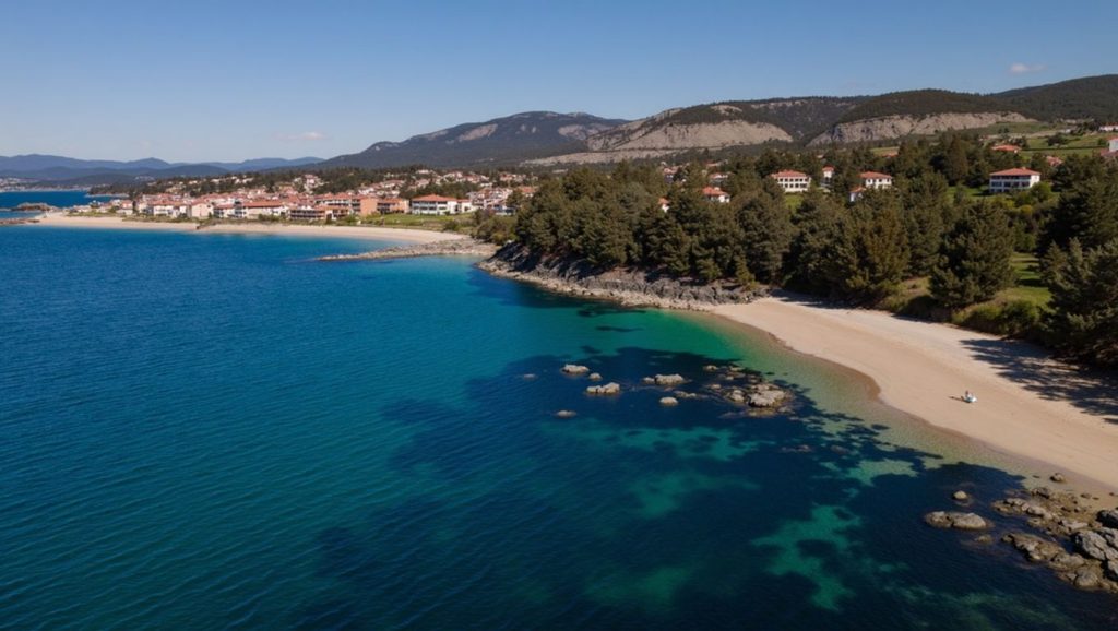 Arena y mar en Praia de Coira, O Porto do Son, A Coruña