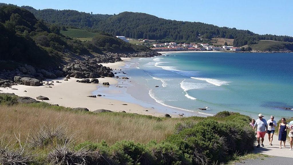 Orilla tranquila de Praia de Coira, playa de O Porto do Son