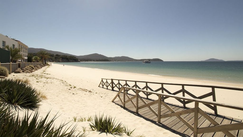 Acceso a Praia de Coira desde el aparcamiento, O Porto do Son