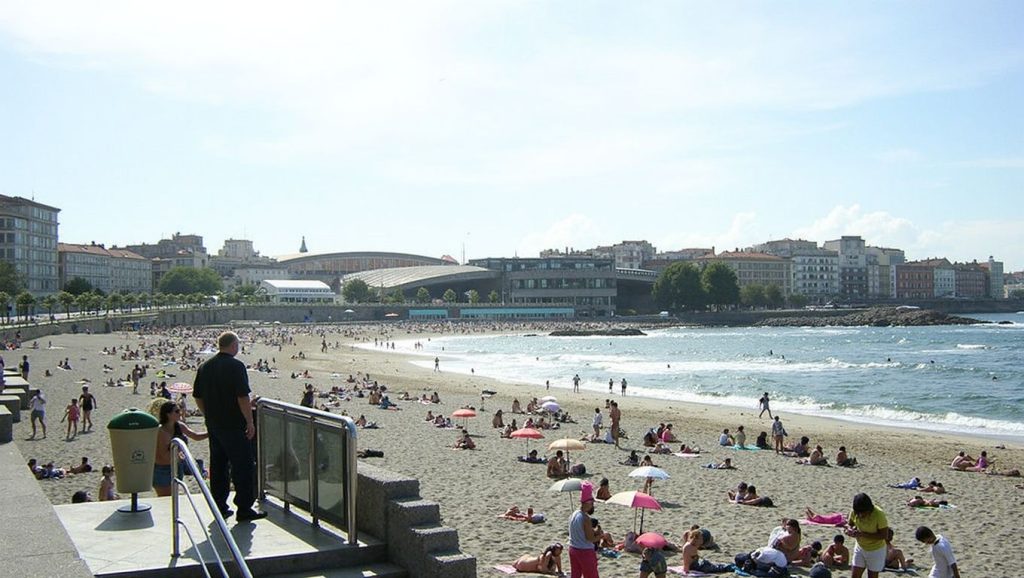 Playa de Praia de Compostela, Galicia, costa de A Coruña