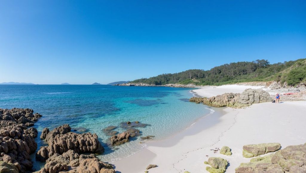 Ría y costa de Praia de Cornide en Bueu, Pontevedra