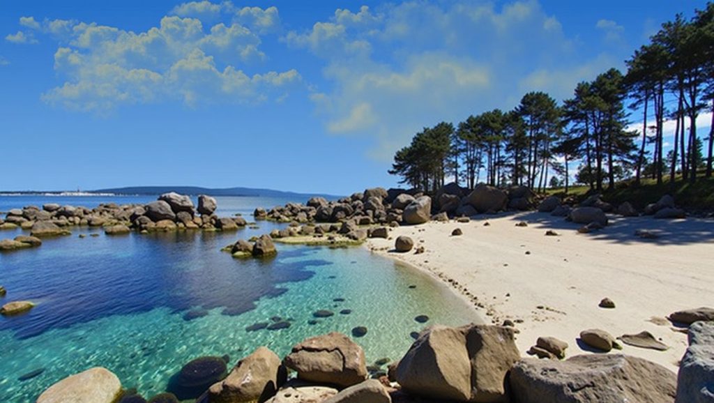 Entorno natural de Praia de Cornide en Pontevedra