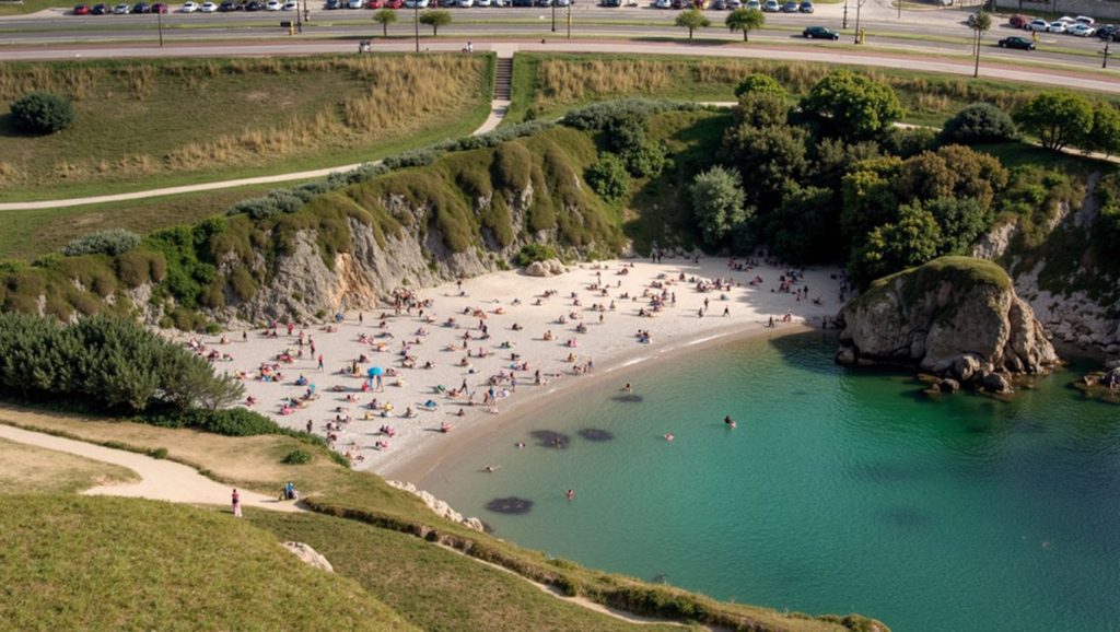 Panorámica de Praia de Durmideiras, A Coruña