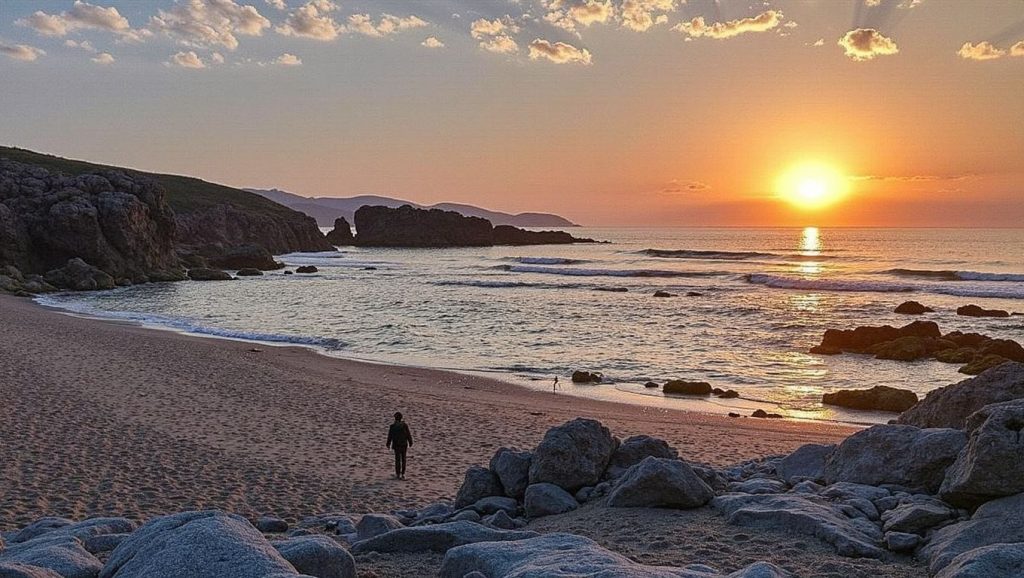 Agua y arena en Praia de Entre os Vaos, Galicia