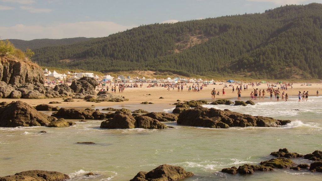 Panorámica de Praia de Esmelle, A Coruña