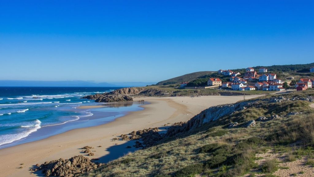Vista general de Praia de Fonte da Pedra, Galicia