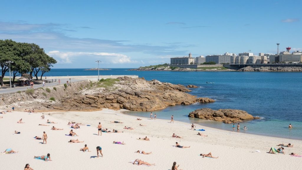 Vista de Praia de Gradín desde la orilla, Galicia