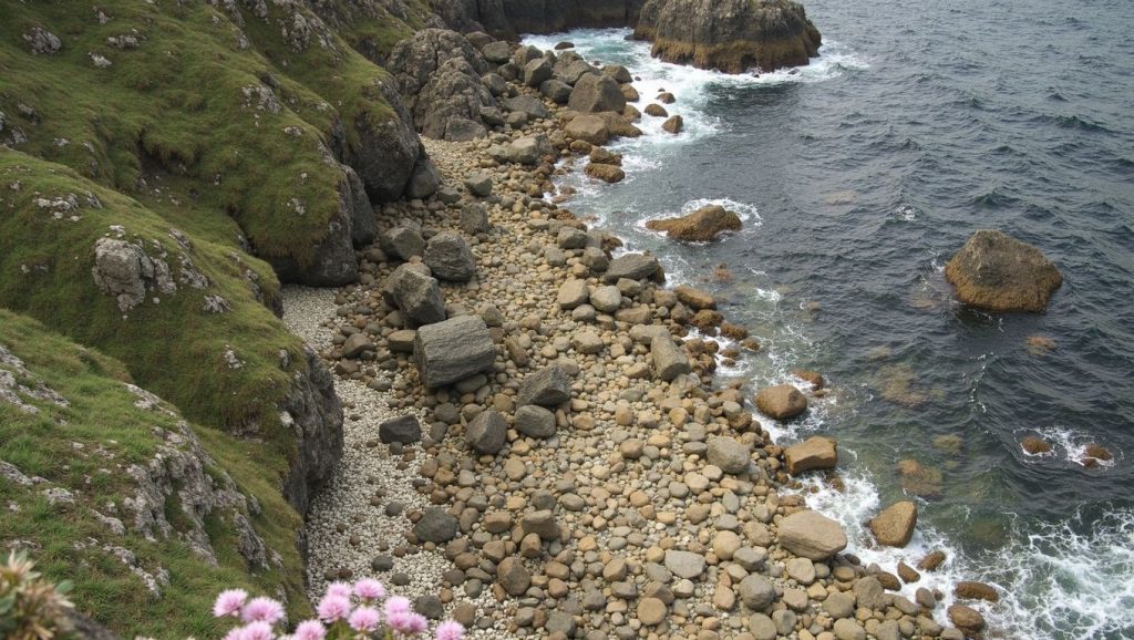 Ría y costa de Praia de Lopesa en Galicia, A Coruña