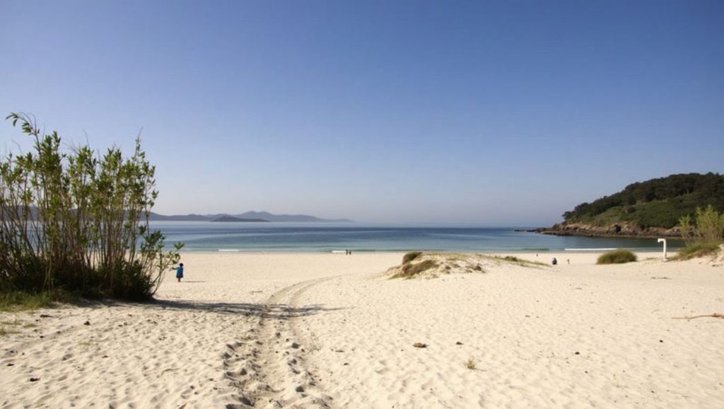 Aguas de Praia de Lopesa en Galicia (A Coruña)