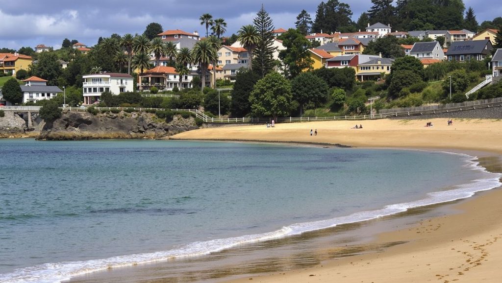 Ría y costa de Praia de Mera en Galicia, A Coruña