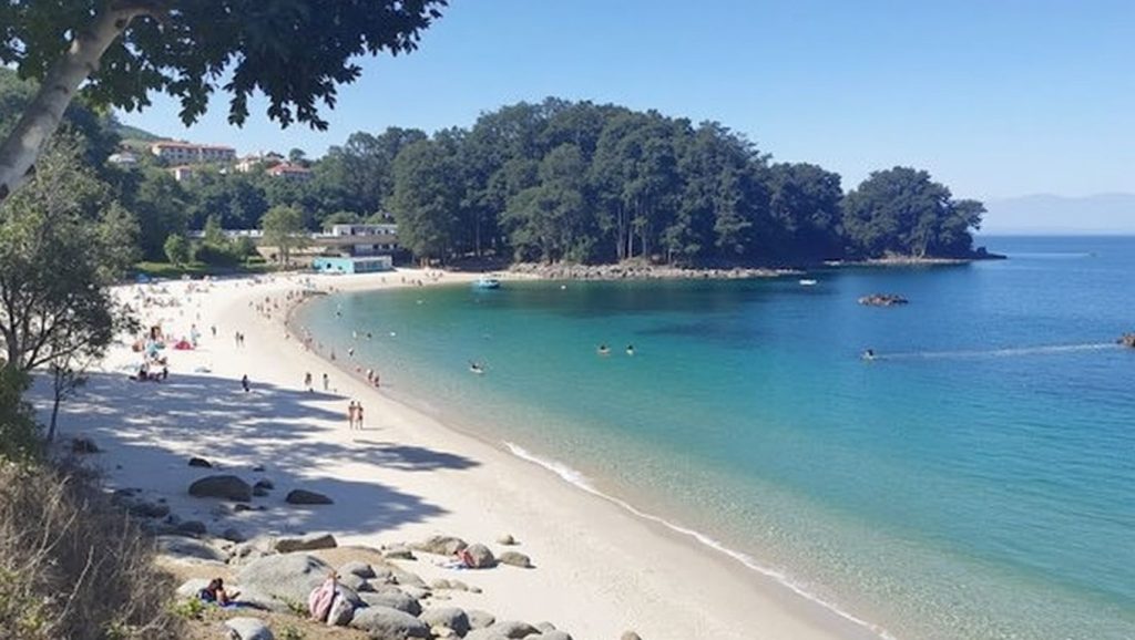 Panorámica de Praia de Mogor, Pontevedra