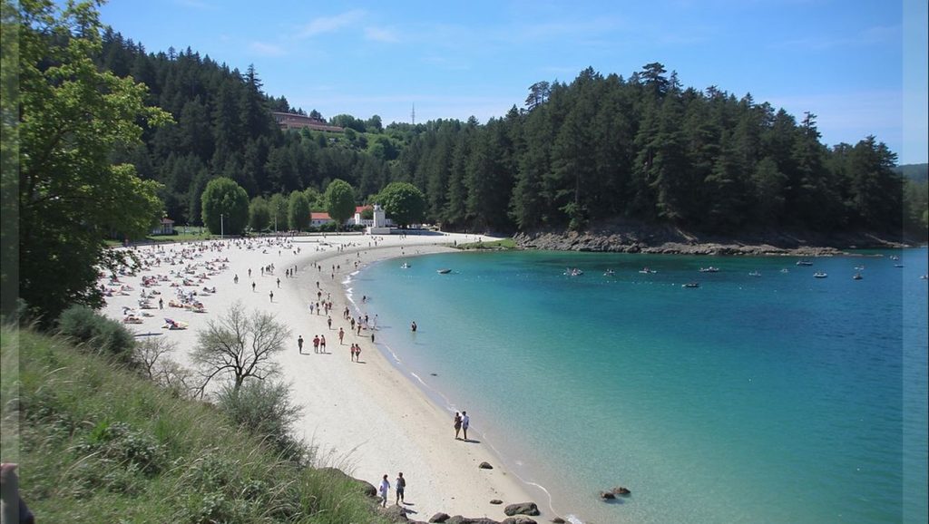 Ría y costa de Praia de Mogor en Marín, Pontevedra