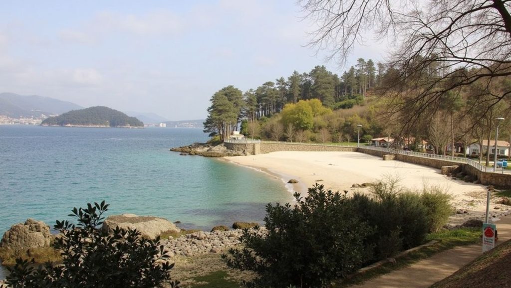 Entorno natural de Praia de Mogor en Pontevedra