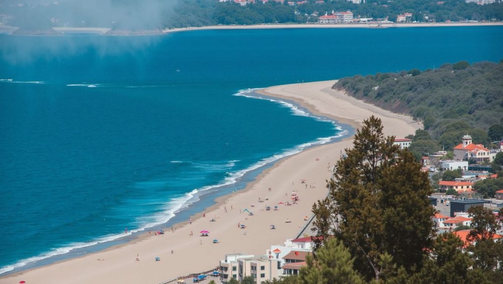 Panorámica de Praia de Moledo, Asturias