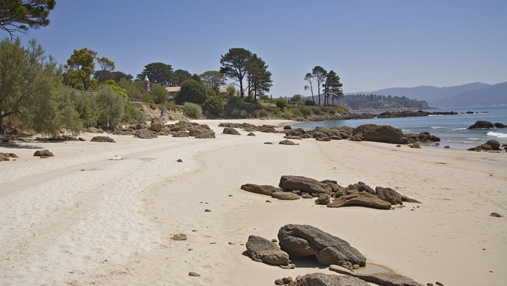 Ría y costa de Praia de Nanîn en Sanxenxo, Pontevedra