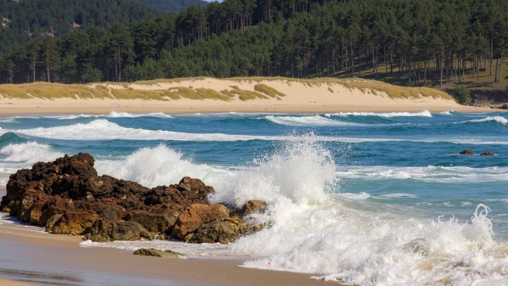 Panorámica de Praia de Nemiña, A Coruña