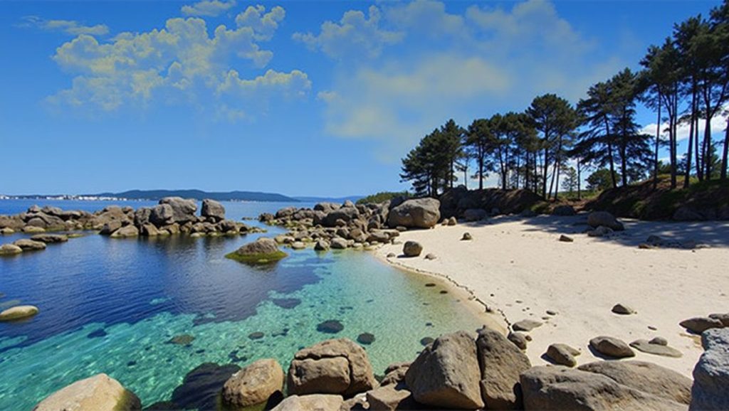 Aguas de Praia de Petís en Bueu (Pontevedra)