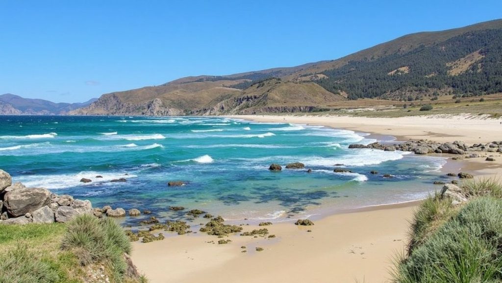 Panorámica de Praia de Ponzos, A Coruña