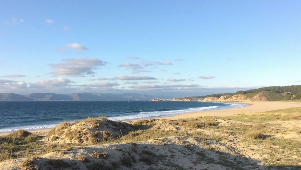Arena fina en Queiruga, Galicia, A Coruña