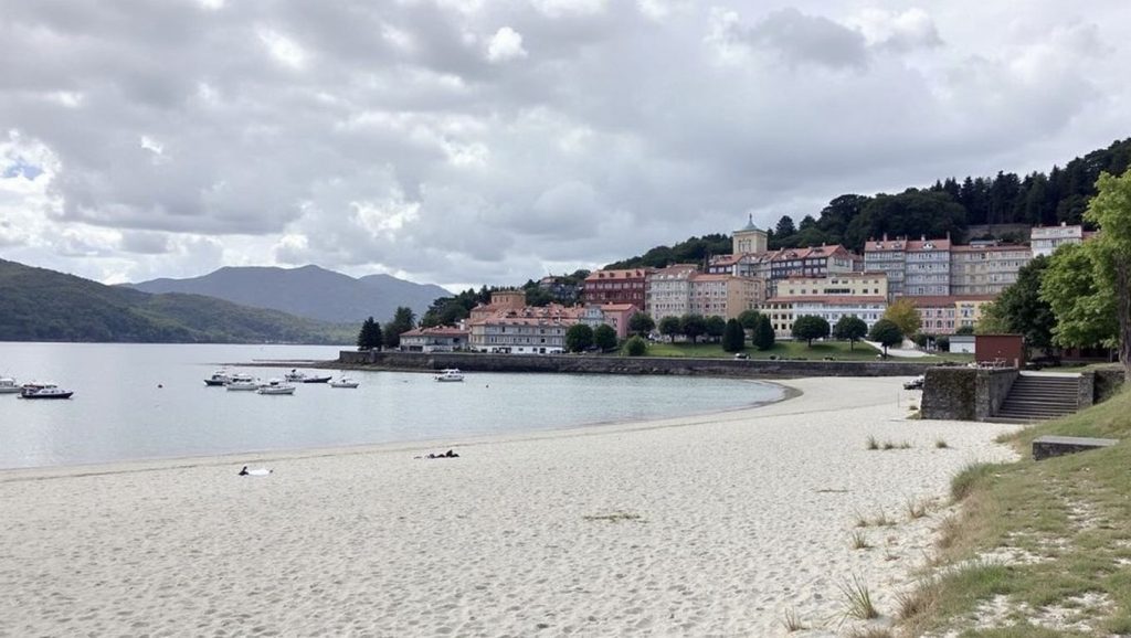 Línea de costa en Praia de Quenxo, Galicia