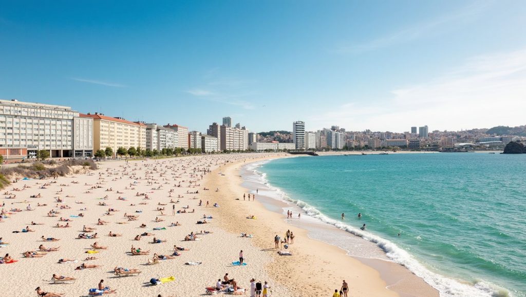 Arena fina en Redemuíños, Rianxo, A Coruña