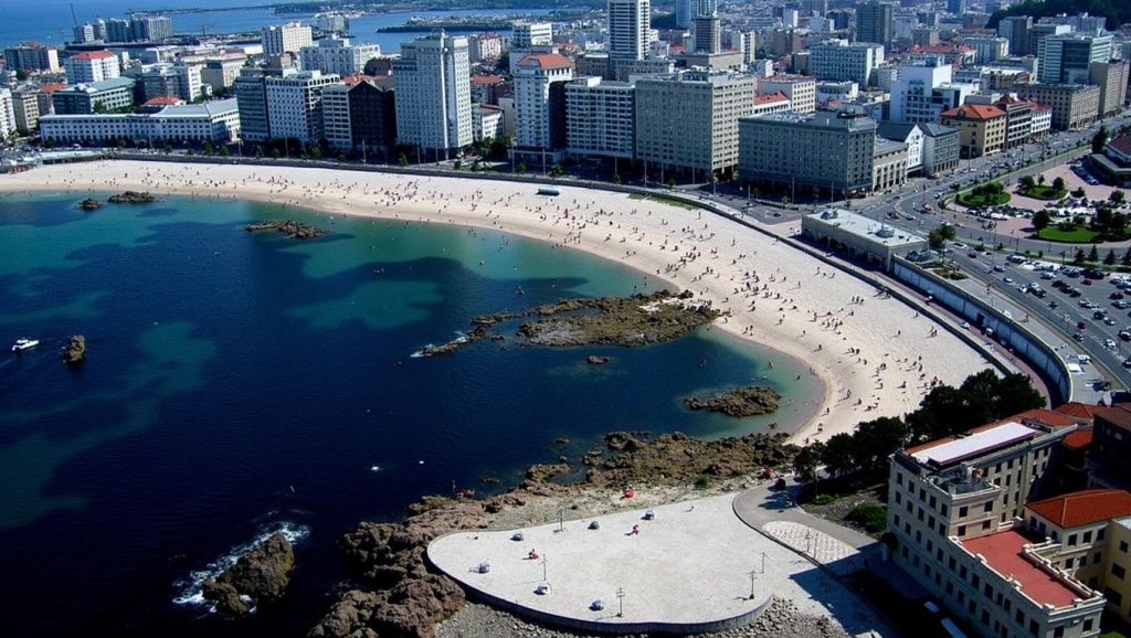 Entorno natural de Praia de Riazor en A Coruña