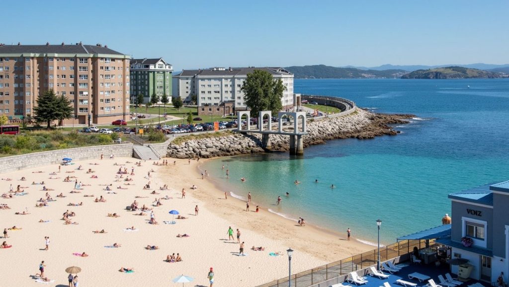 Playa Riba de Mar desde la arena, Galicia, A Coruña