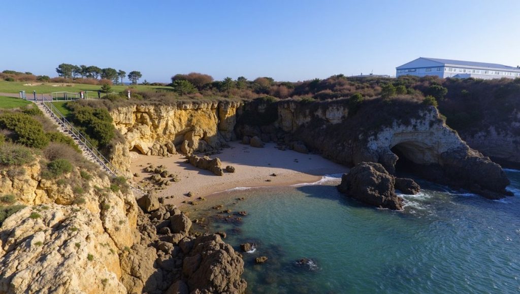 Panorámica de Praia de Rochas Brancas, Asturias