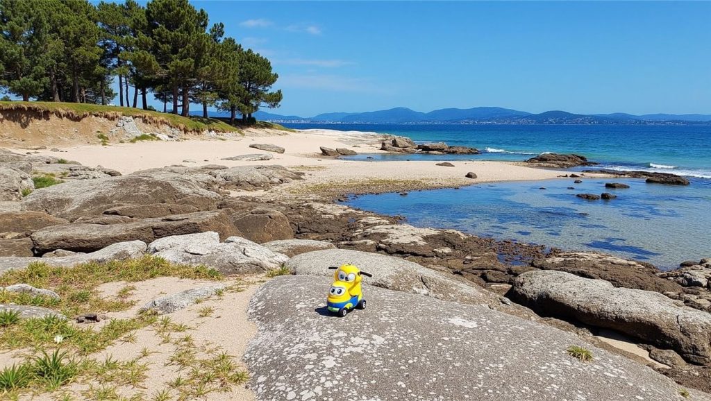 Panorámica de Praia de Rosa da Mosca, Pontevedra