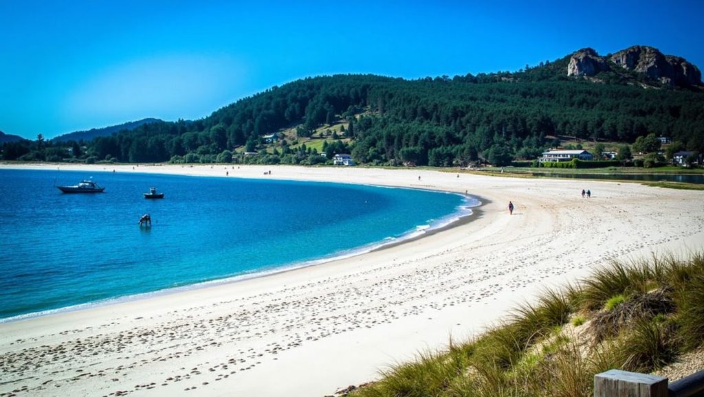 Ría y costa de Praia de Sabadelle en Galicia, A Coruña