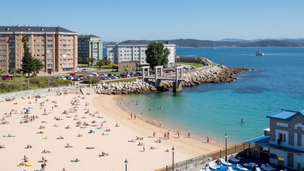 Ría y costa de Praia de San Roque en A Coruña, A Coruña