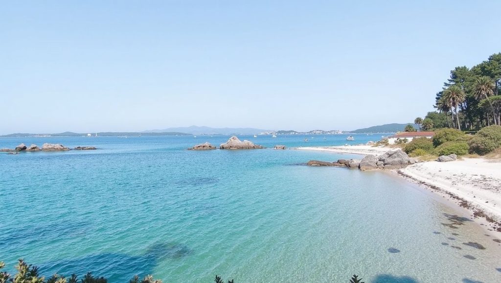 Panorámica de Praia de Santa Ana, A Coruña