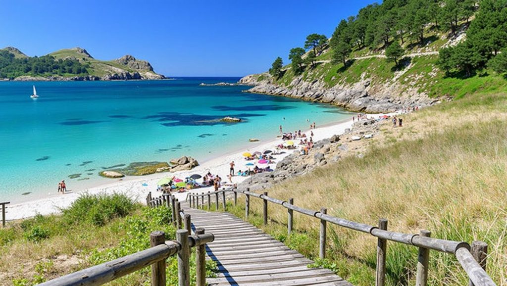 Ría y costa de Praia de Santa Ana en Galicia, A Coruña