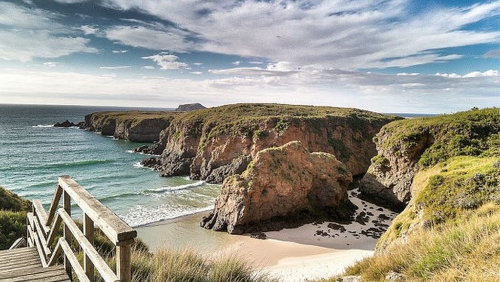 Panorámica de Praia de Santa Comba, A Coruña