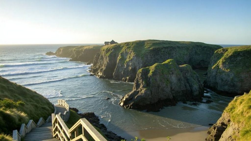 Ría y costa de Praia de Santa Comba en Galicia, A Coruña