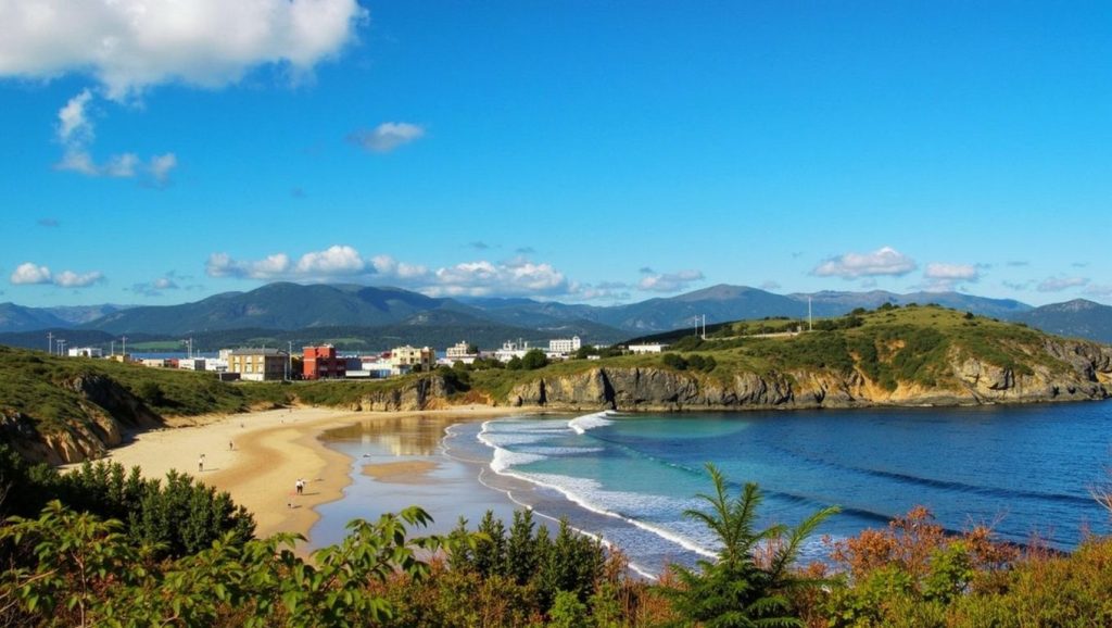 Línea de costa en Praia de Santo Antonio, Galicia