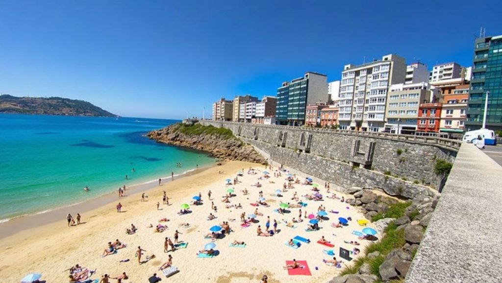 Playa Semuíño en Galicia, A Coruña