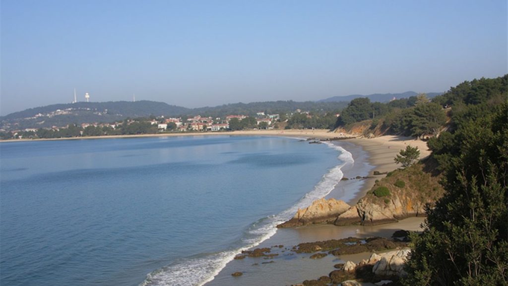 Ría y costa de Praia de Seselle en Galicia, A Coruña