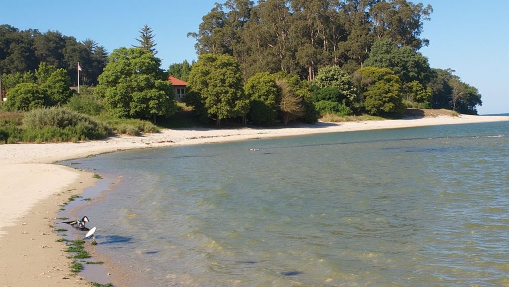 Detalle de arena y agua en Praia de Testal, Galicia