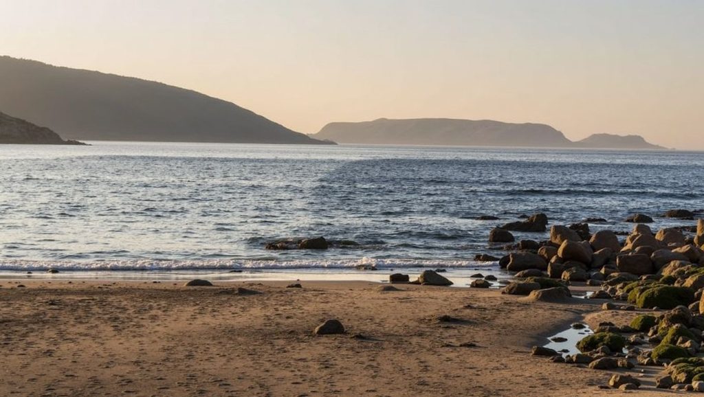 Arena fina en Tomanauga, Ribeira, A Coruña